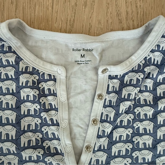 Roller Rabbit Women’s Elephant Print Pajamas Sz M - Picture 4 of 6